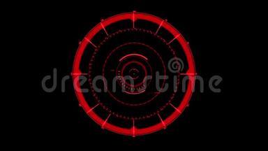 红色HUD雷达界面运动图形元件
